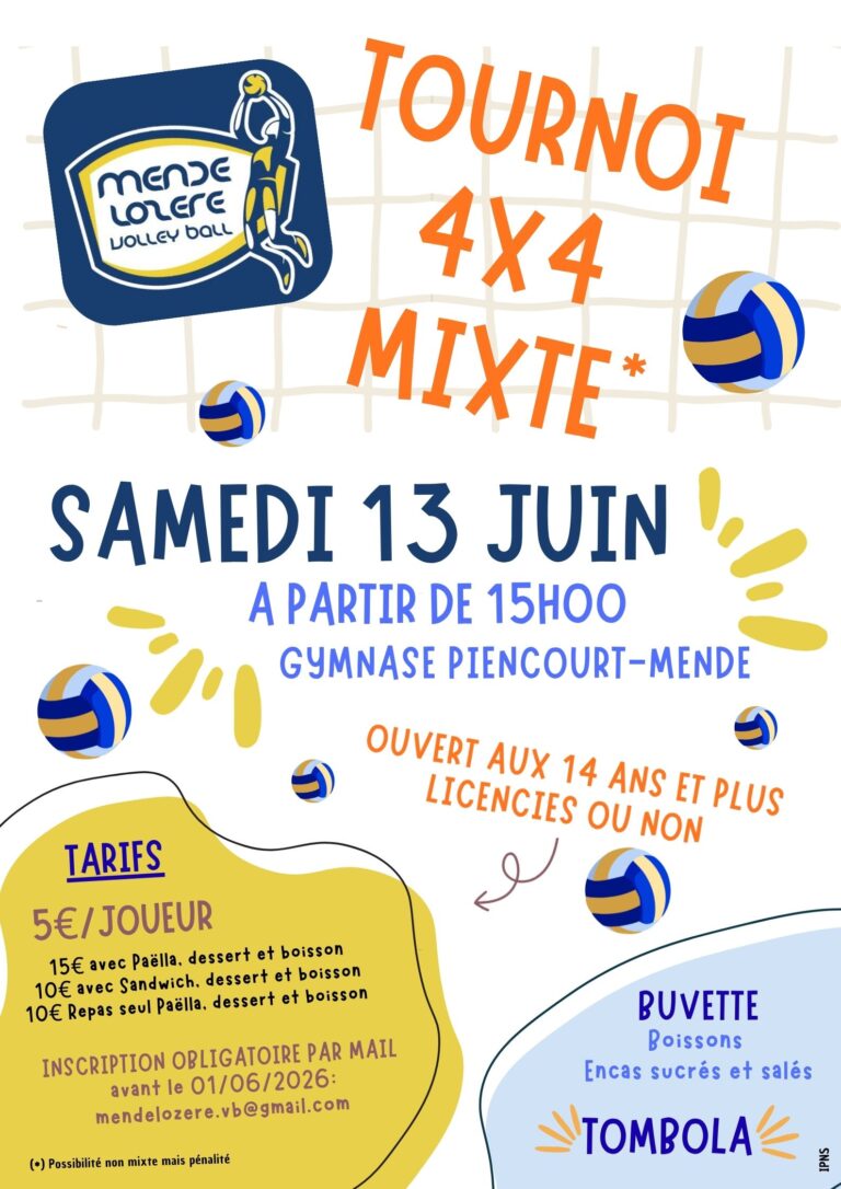 Tournoi de Volley Ball du 13 juin 2026